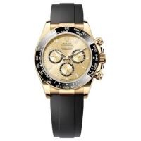 Réplique Montre Rolex Cosmograph Daytona en or jaune et cadran doré pour homme Oysterflex M126518LN-0010