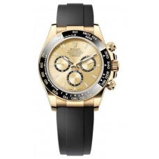 Réplique Montre Rolex Cosmograph Daytona en or jaune et cadran doré pour homme Oysterflex M126518LN-0010