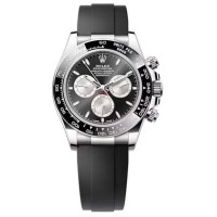 Réplique Montre Rolex Cosmograph Daytona en or blanc, noir et acier pour homme Oysterflex M126519LN-0002