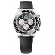 Réplique Montre Rolex Cosmograph Daytona en or blanc, noir et acier pour homme Oysterflex M126519LN-0002