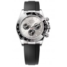 Réplique Montre Rolex Cosmograph Daytona en acier doré blanc et cadran noir pour homme Oysterflex M126519LN-0006