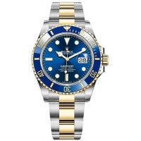 Réplique Montre pour homme Rolex Submariner Date cadran bleu en acier et or jaune M126613LB-0002