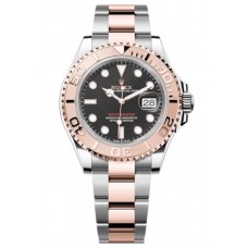 Réplique Montre Rolex Yacht-Master 40 avec cadran noir et or rose pour homme M126621-0002