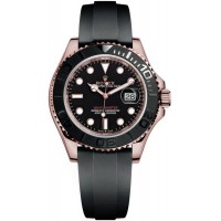 Réplique Montre pour homme Rolex Yacht-Master 40 avec cadran noir et caoutchouc noir M126655-0002