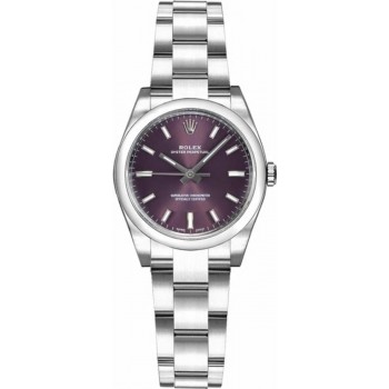 Réplique Montre Rolex Oyster Perpetual sans date avec cadran raisin pour femme M176200-0016