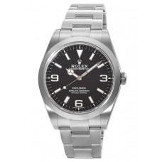 Réplique Montre pour homme Rolex Explorer Oyster Perpetual en acier à cadran noir M214270-0003