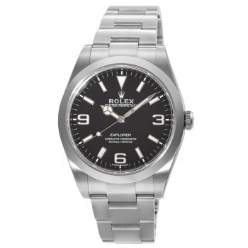 Réplique Montre pour homme Rolex Explorer Oyster Perpetual en acier à cadran noir M214270-0003