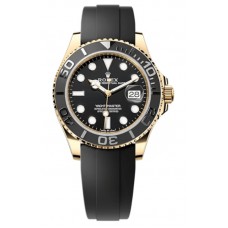 Réplique Montre Oysterflex pour homme en or jaune 18 carats Rolex Yacht-Master 42 avec cadran noir M226658-0001