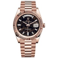 Réplique Montre pour homme Rolex Day-Date 40 en or Everose 18 carats avec cadran diamant Eisenkiesel M228235-0045