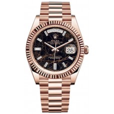 Réplique Montre pour homme Rolex Day-Date 40 en or Everose 18 carats avec cadran diamant Eisenkiesel M228235-0045