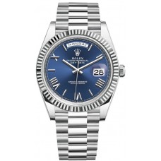 Réplique Montre Rolex Day-Date 40 pour homme avec cadran bleu platine M228236-0007