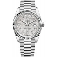 Réplique Montre pour homme Rolex Day-Date 40 platine météorite diamant cadran M228236-0011