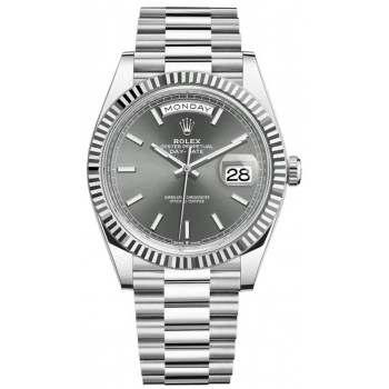 Réplique Montre Rolex Day-Date 40 pour homme avec cadran en ardoise platine M228236-0013