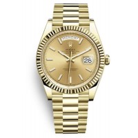 Réplique Montre pour homme Rolex Day-Date 40 en or jaune 18 carats avec cadran champagne M228238-0003