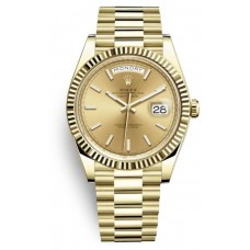 Réplique Montre pour homme Rolex Day-Date 40 en or jaune 18 carats avec cadran champagne M228238-0003