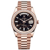 Réplique Rolex Day-Date 40 Montre pour homme en or Everose 18 carats avec cadran diamant Eisenkiesel et lunette en diamant M228345RBR-0016