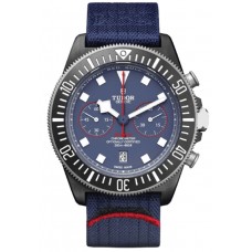 Réplique Tudor Pelagos FXD Chrono "Alinghi Red Bull Racing Edition" Montre pour homme avec cadran bleu et bracelet en tissu M25807KN-0001