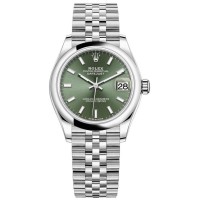 Réplique Montre pour femme Rolex Datejust 31 en acier inoxydable avec cadran vert menthe M278240-0012