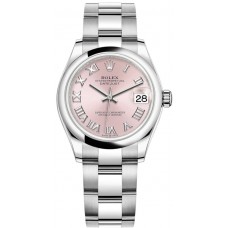 Réplique Montre pour femme Rolex Datejust 31 en acier inoxydable avec cadran romain rose M278240-0013