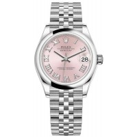 Réplique Montre pour femme Rolex Datejust 31 en acier inoxydable avec cadran romain rose M278240-0014