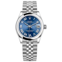 Réplique Montre pour femme Rolex Datejust 31 en acier inoxydable avec cadran romain bleu M278240-0018