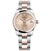 Réplique Montre Rolex Datejust 31 à cadran romain rose pour femme M278241-0005