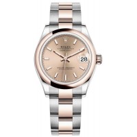 Réplique Montre pour femme Rolex Datejust 31 en acier et or Everose 18 carats avec cadran rose M278241-0009