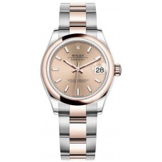 Réplique Montre pour femme Rolex Datejust 31 en acier et or Everose 18 carats avec cadran rose M278241-0009