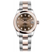 Réplique Montre pour femme Rolex Datejust 31 en acier et or Everose 18 carats avec cadran diamant chocolat M278241-0027