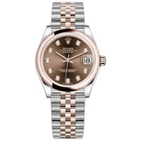 Réplique Montre pour femme Rolex Datejust 31 en acier et or Everose 18 carats avec cadran diamant chocolat M278241-0028