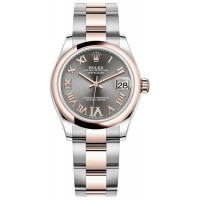 Réplique Montre Rolex Datejust 31 avec cadran romain et pavé d'ardoise pour femme M278241-0029