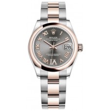 Réplique Montre Rolex Datejust 31 avec cadran romain et pavé d'ardoise pour femme M278241-0029