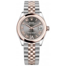 Réplique Montre Rolex Datejust 31 avec cadran romain et pavé d'ardoise pour femme M278241-0030