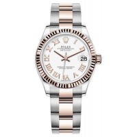 Réplique Montre pour femme Rolex Datejust 31 en acier inoxydable et or rose avec cadran romain blanc M278271-0001