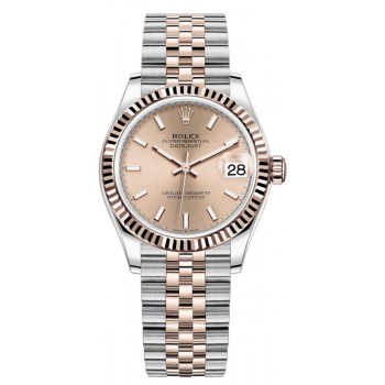 Réplique Montre pour femme Rolex Datejust 31 en acier inoxydable et or rose avec cadran rose M278271-0010