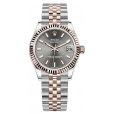 Réplique Montre pour femme Rolex Datejust 31 en acier inoxydable et cadran en ardoise or rose M278271-0018