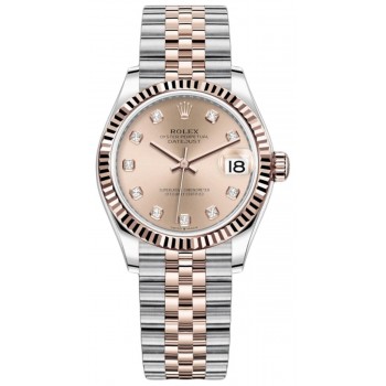 Réplique Montre Rolex Datejust 31 avec cadran en diamant rose pour femme M278271-0024