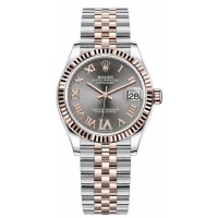 Réplique Montre pour femme Rolex Datejust 31 en acier inoxydable et or rose avec cadran romain pavé rose M278271-0030