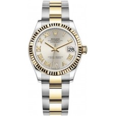 Réplique Montre pour femme Rolex Datejust 31 en acier inoxydable et or jaune et argent avec cadran romain M278273-0003