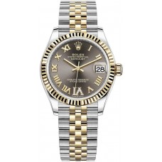 Réplique Montre Rolex Datejust 31 en acier inoxydable et or jaune à cadran romain pour femme M278273-0018