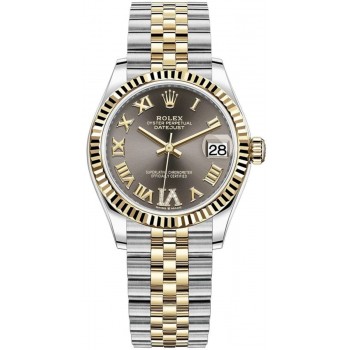 Réplique Montre Rolex Datejust 31 en acier inoxydable et or jaune à cadran romain pour femme M278273-0018