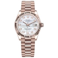 Réplique Montre pour femme Rolex Datejust 31 Everose Gold avec cadran en nacre et diamant M278275-0009