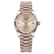 Réplique Montre Rolex Datejust 31 Everose en or rose avec cadran en diamant pour femme M278275-0031