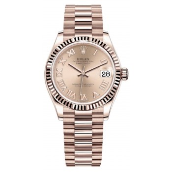 Réplique Montre Rolex Datejust 31 Everose Gold Rose avec cadran romain pour femme M278275-0035