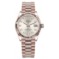 Réplique Montre pour femme Rolex Datejust 31 Everose Or Argent Cadran Diamant M278275-0039