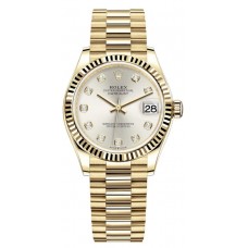 Réplique Montre pour femme Rolex Datejust 31 en or jaune et argent avec cadran diamant M278278-0034