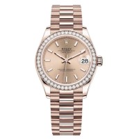 Réplique Montre Rolex Datejust 31 Everose en or rose avec lunette en diamant pour femme M278285RBR-0018