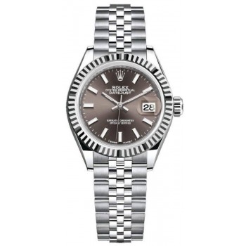 Réplique Montre Rolex Lady-Datejust 28 pour femme avec cadran gris foncé M279174-0011