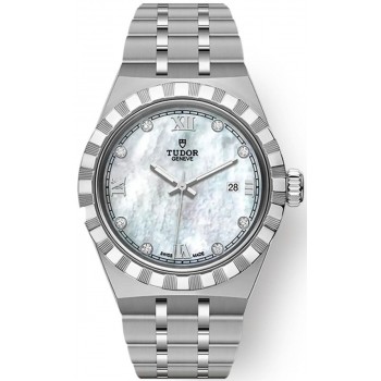 Réplique Montre unisexe Tudor Royal en nacre et cadran diamant en acier inoxydable M28300-0005