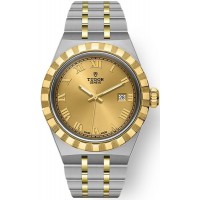 Réplique Montre unisexe Tudor Royal Date avec cadran champagne en acier inoxydable et or jaune M28303-0004